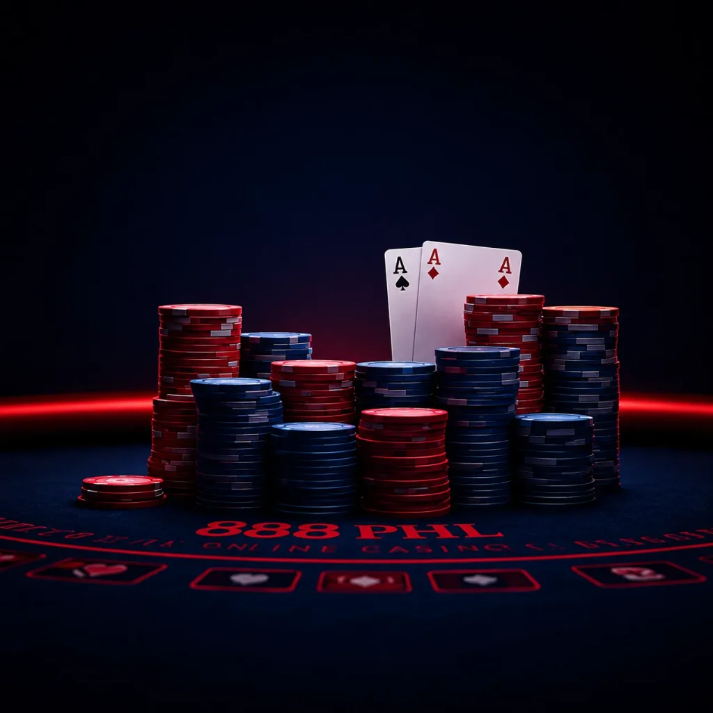 Casino showdown with poker chips and cards Casino showdown with poker chips and cards