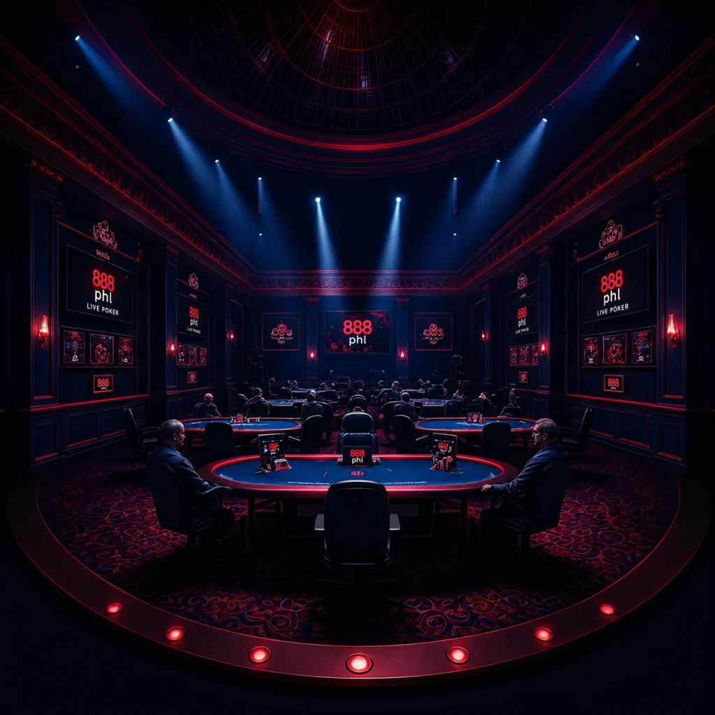 High-stakes poker under dramatic lights